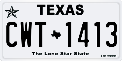 TX license plate CWT1413