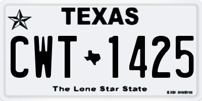 TX license plate CWT1425