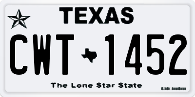 TX license plate CWT1452