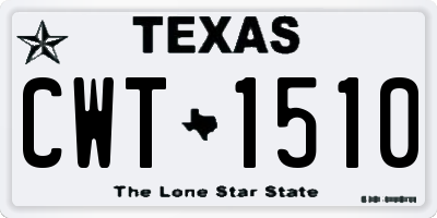 TX license plate CWT1510