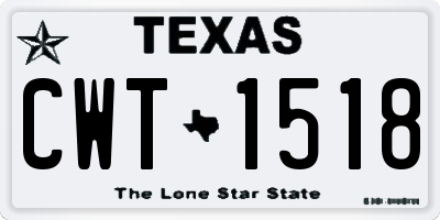 TX license plate CWT1518