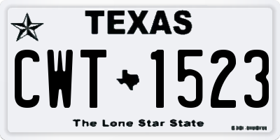 TX license plate CWT1523