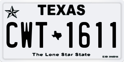 TX license plate CWT1611