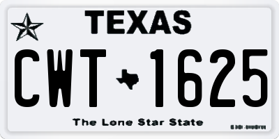 TX license plate CWT1625
