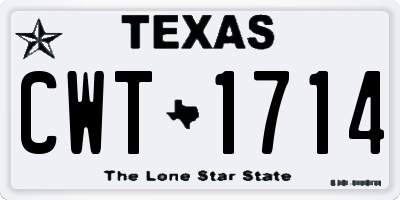 TX license plate CWT1714