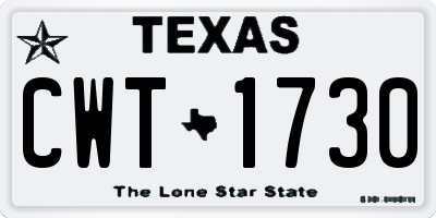 TX license plate CWT1730