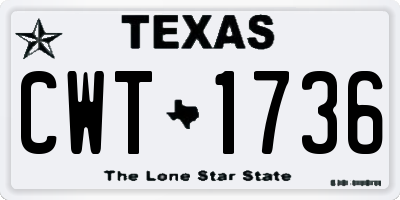 TX license plate CWT1736