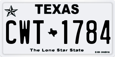 TX license plate CWT1784