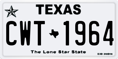 TX license plate CWT1964