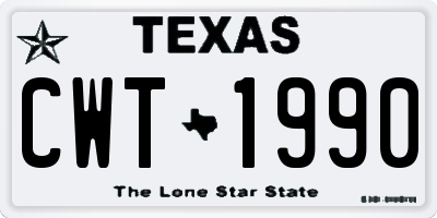 TX license plate CWT1990