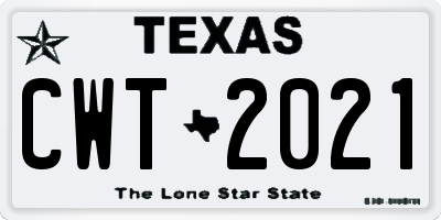 TX license plate CWT2021