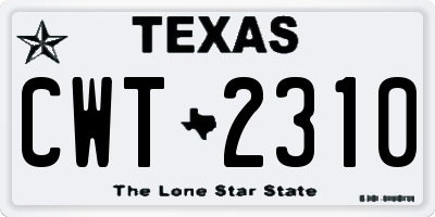TX license plate CWT2310