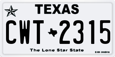 TX license plate CWT2315