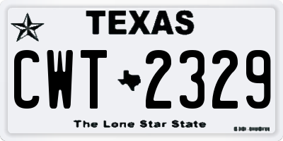 TX license plate CWT2329