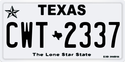 TX license plate CWT2337