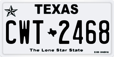 TX license plate CWT2468