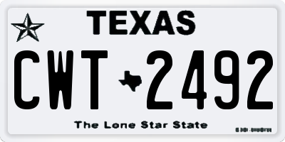 TX license plate CWT2492