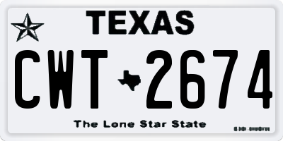 TX license plate CWT2674
