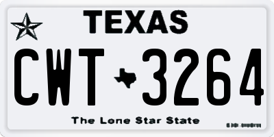 TX license plate CWT3264