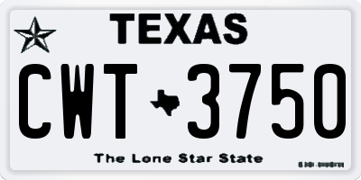 TX license plate CWT3750
