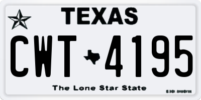 TX license plate CWT4195