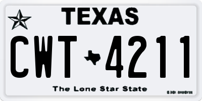 TX license plate CWT4211