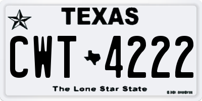 TX license plate CWT4222