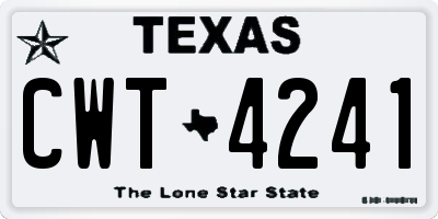 TX license plate CWT4241
