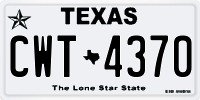 TX license plate CWT4370
