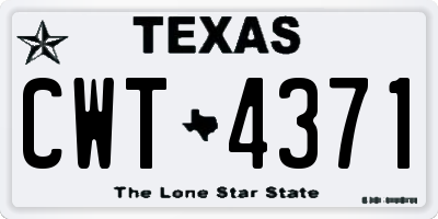 TX license plate CWT4371