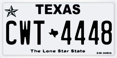 TX license plate CWT4448