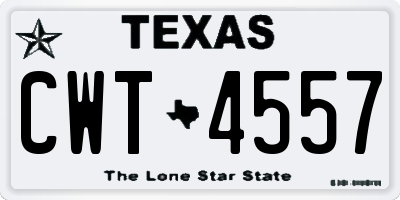 TX license plate CWT4557