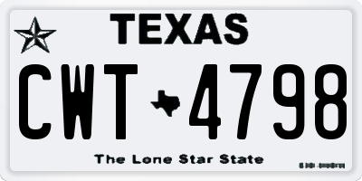 TX license plate CWT4798