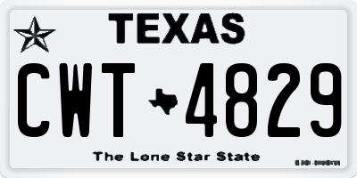 TX license plate CWT4829