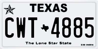 TX license plate CWT4885