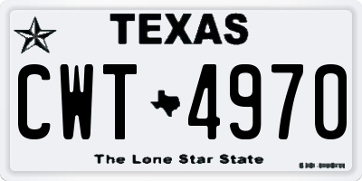 TX license plate CWT4970