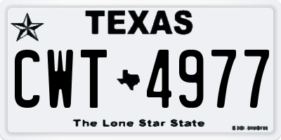 TX license plate CWT4977