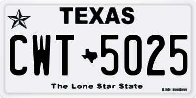 TX license plate CWT5025