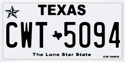 TX license plate CWT5094