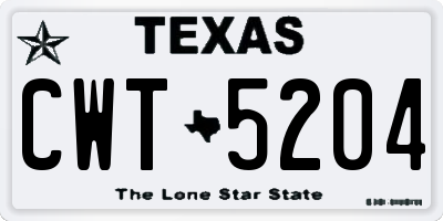 TX license plate CWT5204