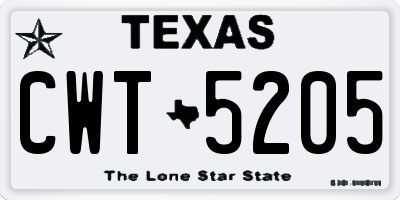 TX license plate CWT5205