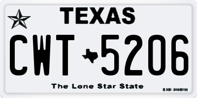 TX license plate CWT5206