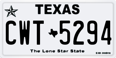 TX license plate CWT5294