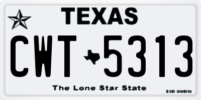 TX license plate CWT5313