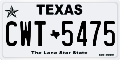 TX license plate CWT5475