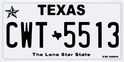 TX license plate CWT5513