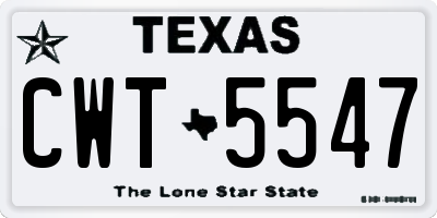 TX license plate CWT5547