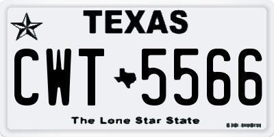 TX license plate CWT5566