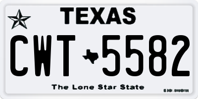 TX license plate CWT5582