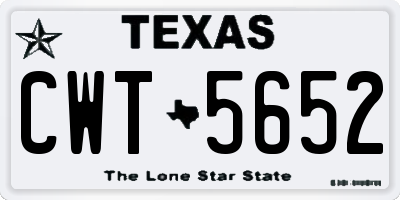 TX license plate CWT5652